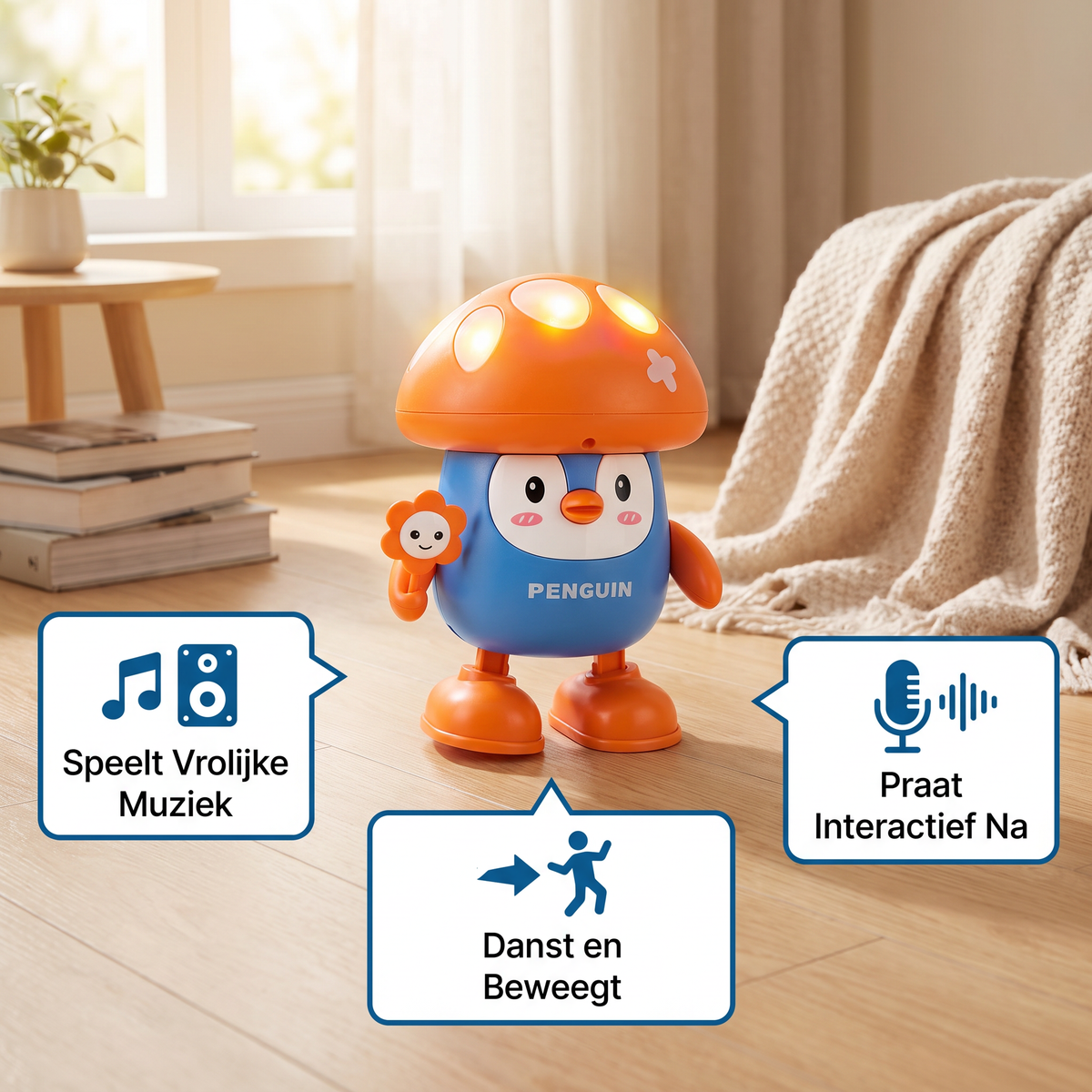 Interactief Pratend En Dansend Pinguïnspeelgoed Met Muziek