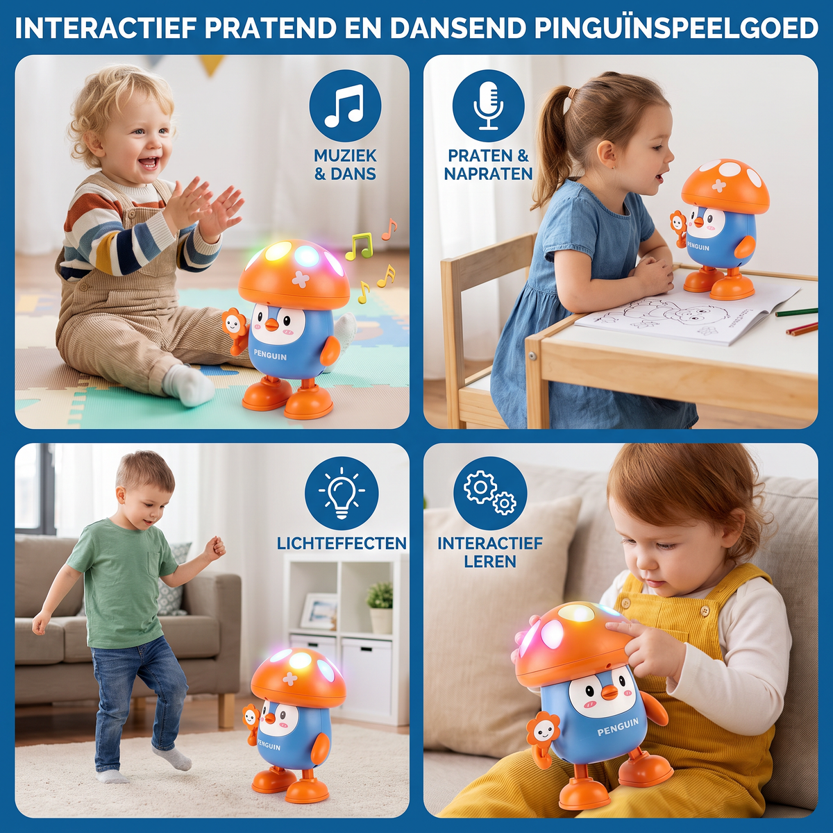 Interactief Pratend En Dansend Pinguïnspeelgoed Met Muziek