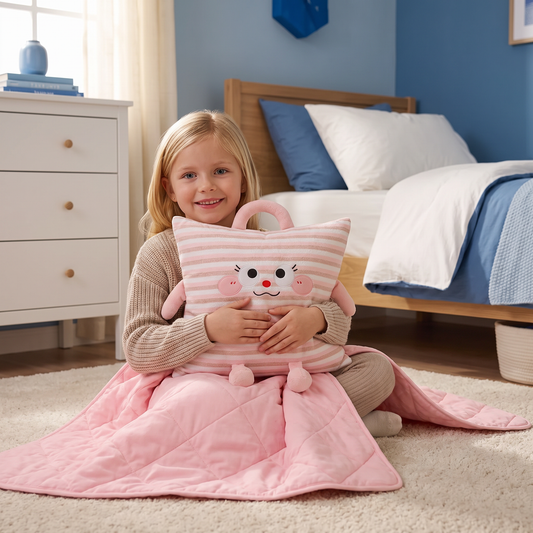 2-in-1 Kussen en Deken met Schattig Design