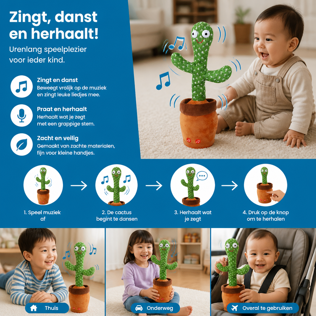 Pratende Cactus Knuffel voor Kinderen