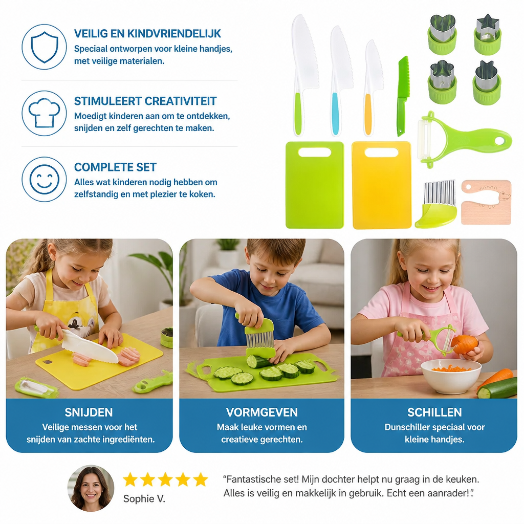 Veilige Keukenset – Voor Kleine Gourmetkoks