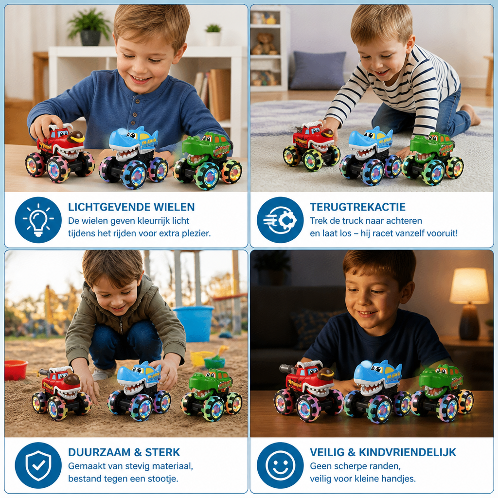 Lichtgevende Monstertruck Speelauto's
