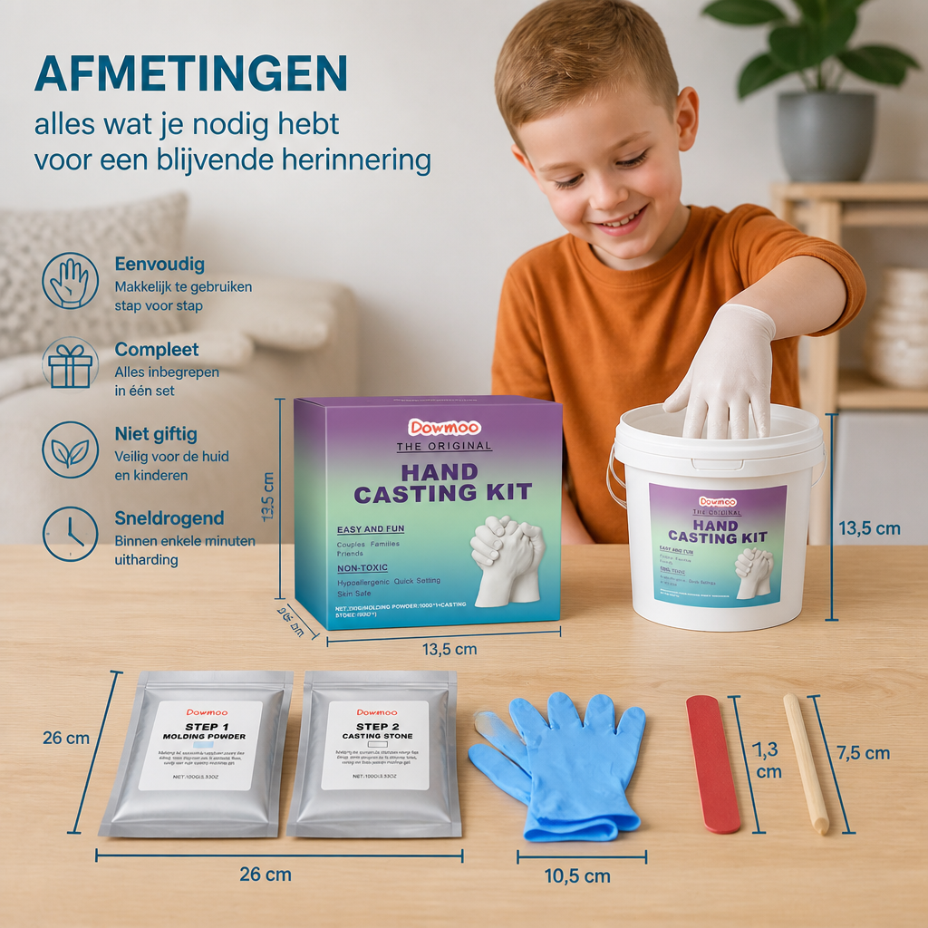 Handafdrukset Voor Gezinnen & Stellen – 3D Gipsafdruk Herinneringsset