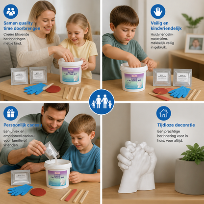 Handafdrukset Voor Gezinnen & Stellen – 3D Gipsafdruk Herinneringsset