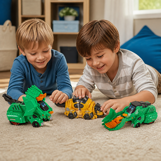 Transformeerbare Dinosaurussenauto's