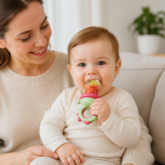 Baby-Fruitzuiger – Siliconen Bijtring Met Drukmechanisme