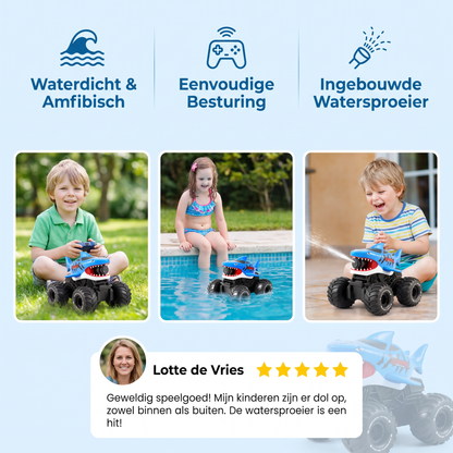 Op afstand bestuurbare Haai Amfibievoertuig voor Land en Water met Watersproeier