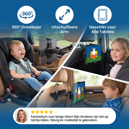 Een 360° Draaibare Tablethouder voor de Hoofdsteun in de Auto – Tablethouder voor de Achterbank