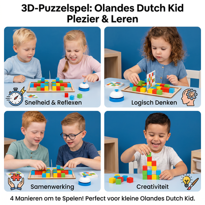 3D-Puzzelspel met Bouwstenen voor Kleurenmatchen