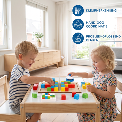 3D-Puzzelspel met Bouwstenen voor Kleurenmatchen