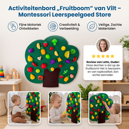 Activiteitenbord „Fruitboom” van Vilt – Montessori Leerspeelgoed