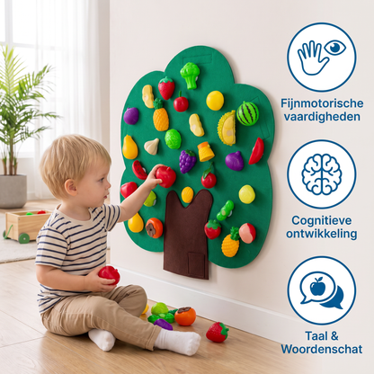 Activiteitenbord „Fruitboom” van Vilt – Montessori Leerspeelgoed