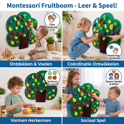 Activiteitenbord „Fruitboom” van Vilt – Montessori Leerspeelgoed