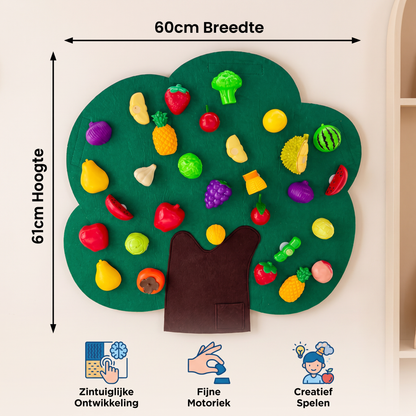 Activiteitenbord „Fruitboom” van Vilt – Montessori Leerspeelgoed