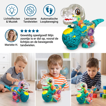 Interactief Lichtgevend Tandwiel-Dinosausspeelgoed Met Muziek & Loopbeweging