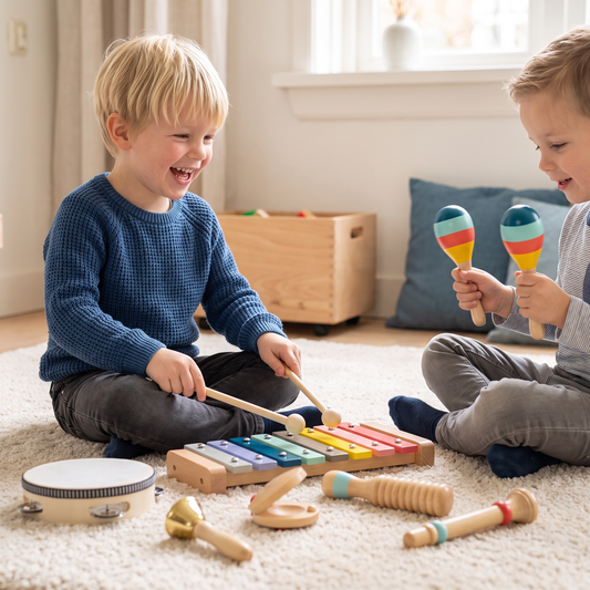 Houten Muziekinstrumentenset – Montessori-Slaginstrumenten & Ritme-Leerspeelgoed voor Kinderen