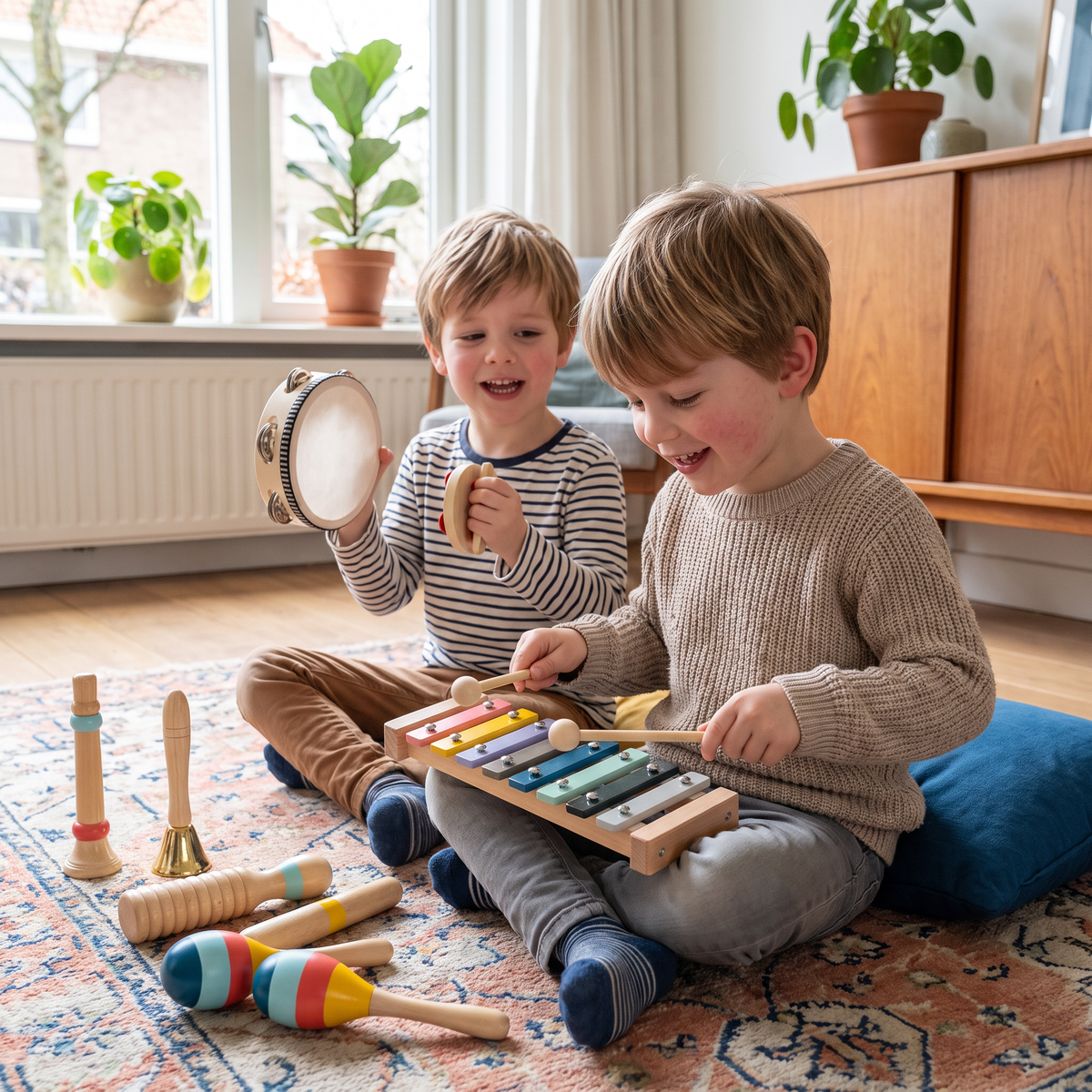 Houten Muziekinstrumentenset – Montessori-Slaginstrumenten & Ritme-Leerspeelgoed voor Kinderen