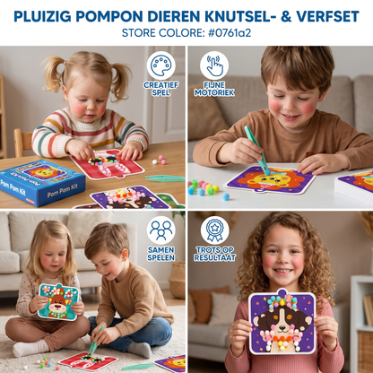 Pluizig Pompon Dieren Knutsel- & Verfset