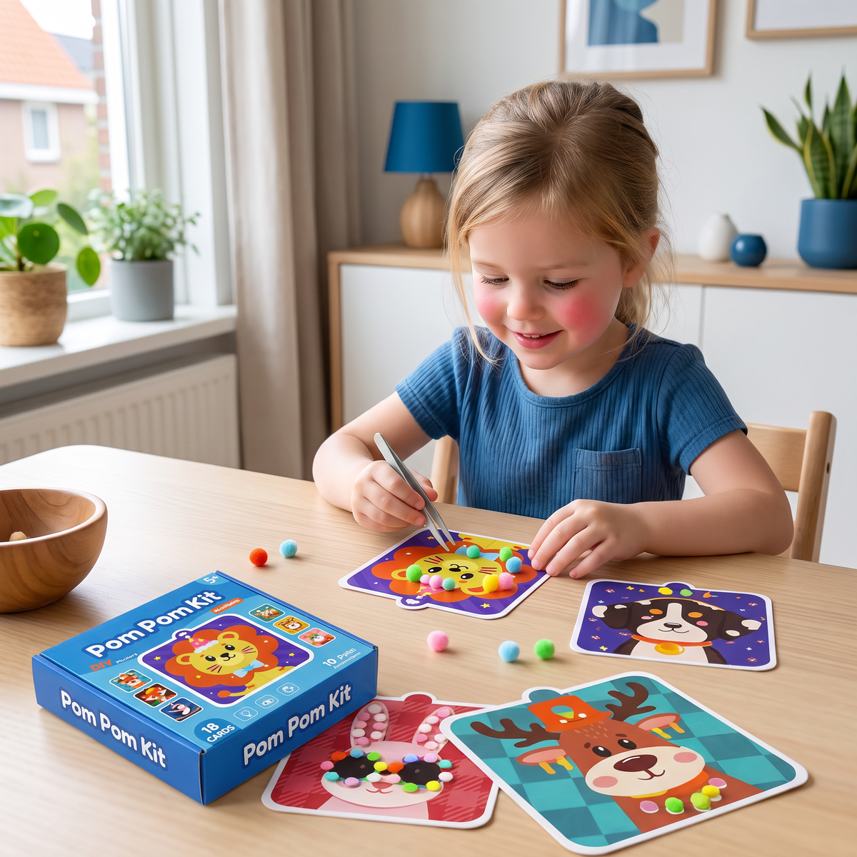 Pluizig Pompon Dieren Knutsel- & Verfset