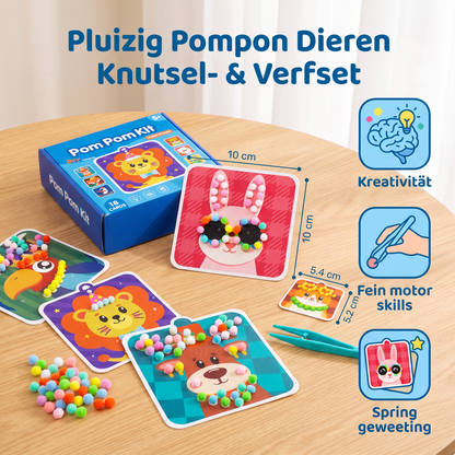 Pluizig Pompon Dieren Knutsel- & Verfset