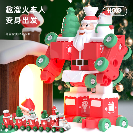 Christmas train building blocks, Santa Claus toys, children's toys for boys aged 3-6, birthday gifts, cross-border exclusive.