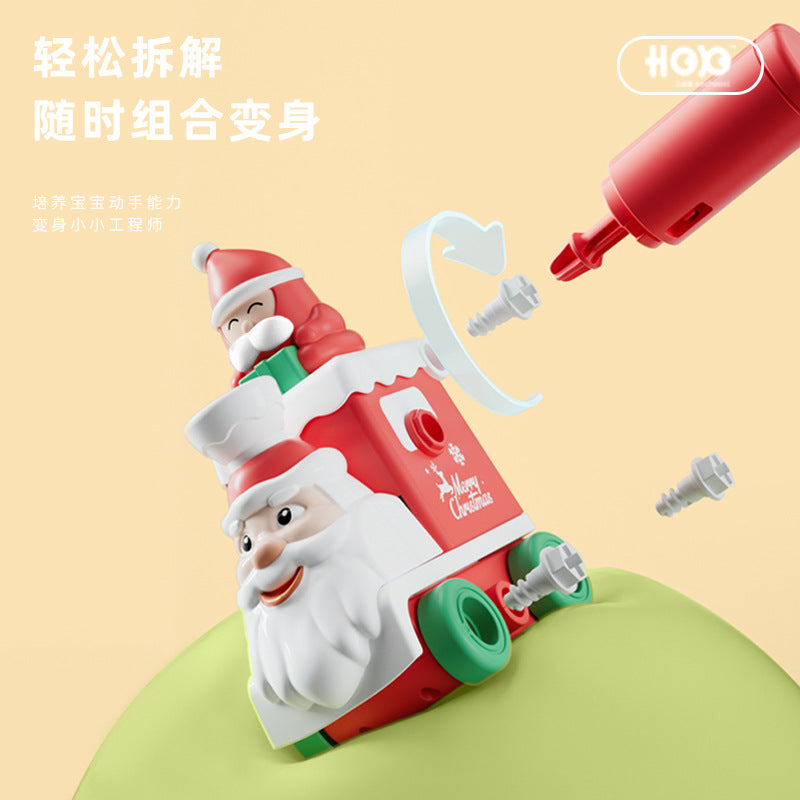 Christmas train building blocks, Santa Claus toys, children's toys for boys aged 3-6, birthday gifts, cross-border exclusive.