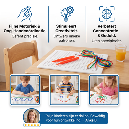 Rijgplank Speelgoed met Koord – Creatief Steekspel ter Bevordering van de Motoriek bij Kinderen