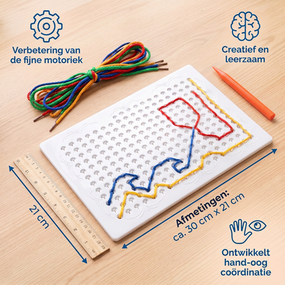 Rijgplank Speelgoed met Koord – Creatief Steekspel ter Bevordering van de Motoriek bij Kinderen