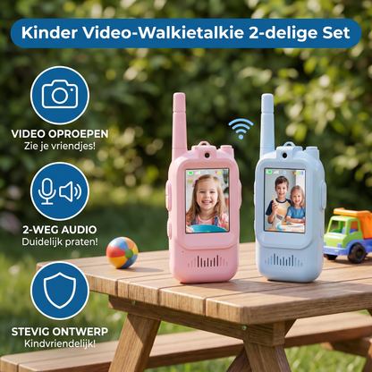 Kinder Video-Walkietalkie 2-delige Set – Walkietalkies met Camera & Scherm