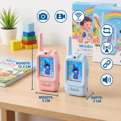 Kinder Video-Walkietalkie 2-delige Set – Walkietalkies met Camera & Scherm