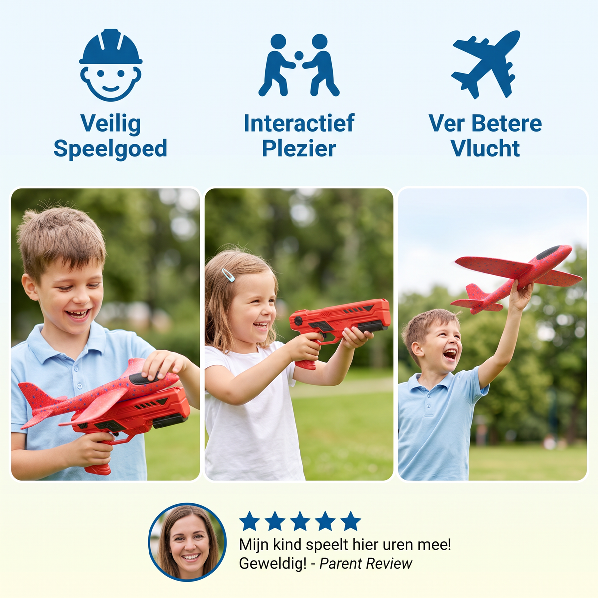 Schuimstof Vliegtuig Launcher voor Kinderen – Interactief Vliegtuig Speelgoed met Lanceerfunctie