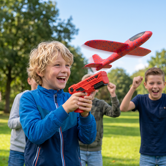 Schuimstof Vliegtuig Launcher voor Kinderen – Interactief Vliegtuig Speelgoed met Lanceerfunctie