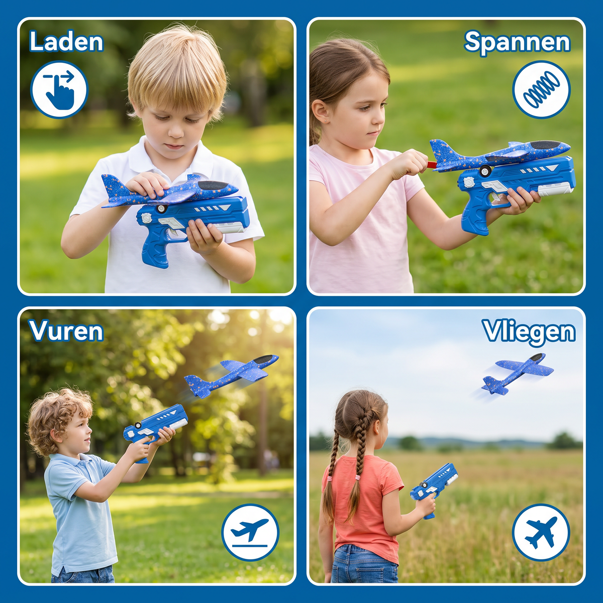 Schuimstof Vliegtuig Launcher voor Kinderen – Interactief Vliegtuig Speelgoed met Lanceerfunctie
