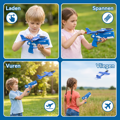 Schuimstof Vliegtuig Launcher voor Kinderen – Interactief Vliegtuig Speelgoed met Lanceerfunctie