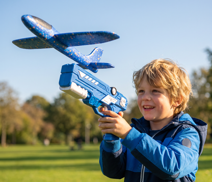 Schuimstof Vliegtuig Launcher voor Kinderen – Interactief Vliegtuig Speelgoed met Lanceerfunctie