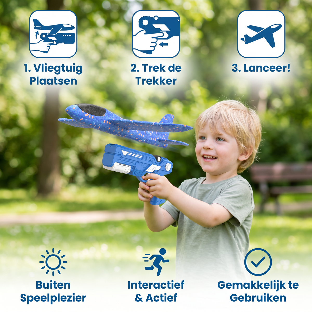 Schuimstof Vliegtuig Launcher voor Kinderen – Interactief Vliegtuig Speelgoed met Lanceerfunctie