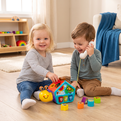 Baby Slakken Educatief Speelgoed met Telefoon, Vormenstoof & Dierengeluiden