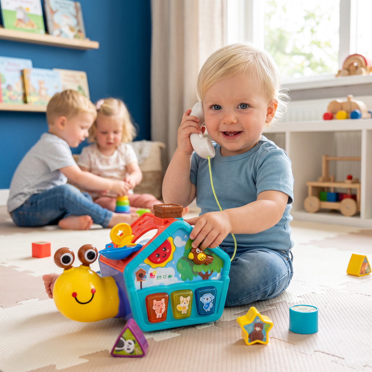 Baby Slakken Educatief Speelgoed met Telefoon, Vormenstoof & Dierengeluiden