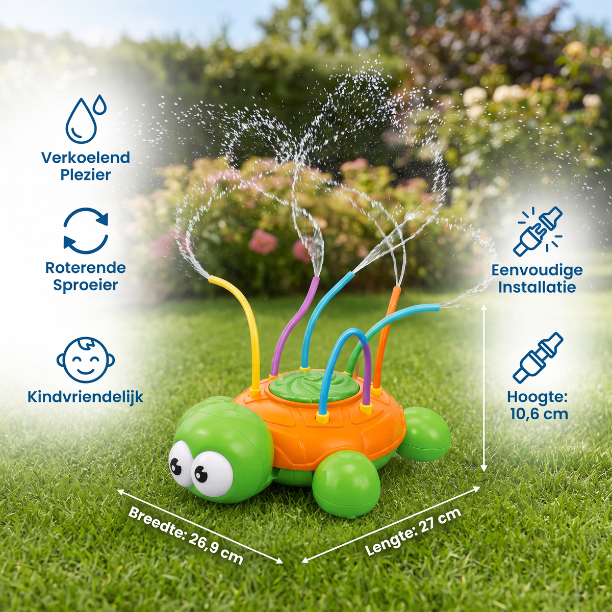 Schildpaddenwatersproeier – Roterend Tuinplezier voor Kinderen op Warme Zomerdagen