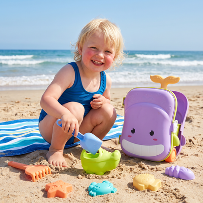 Kinder Strand Speelgoedkoffer met Zandspeelgoed en Zandloper