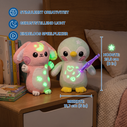 Magisch Knuffeldier met Lichtpen – Interactief Lichtgevend Knuffelspeelgoed voor Kinderen