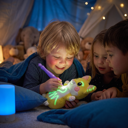 Magisch Knuffeldier met Lichtpen – Interactief Lichtgevend Knuffelspeelgoed voor Kinderen