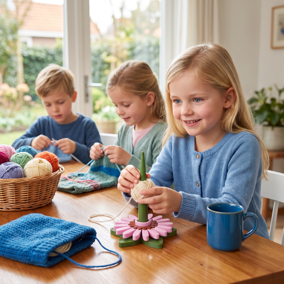 Bloemen Garenhouder voor Breien en Haken