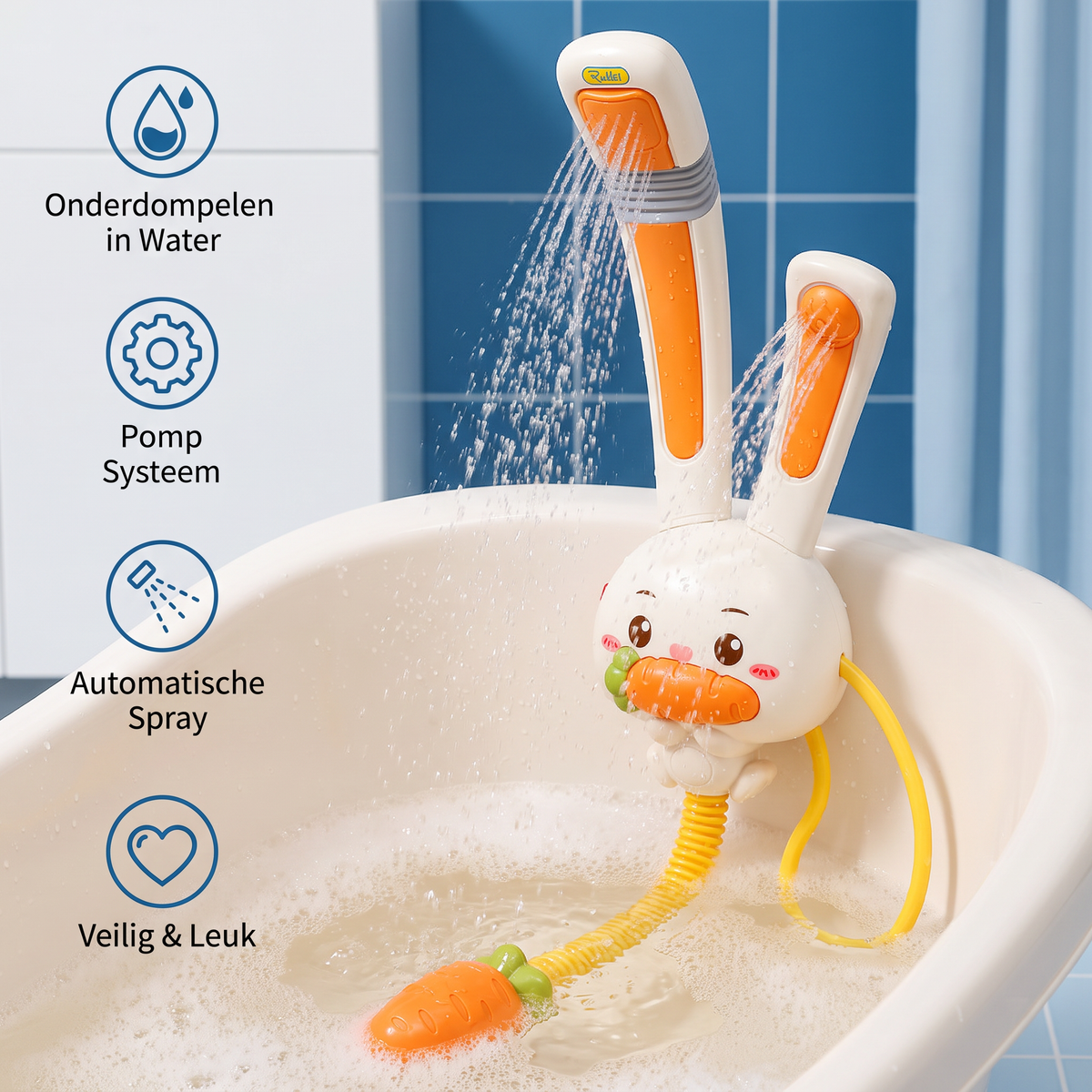 Baby Douche Speelgoed met Konijnendesign en Worteldouchekop