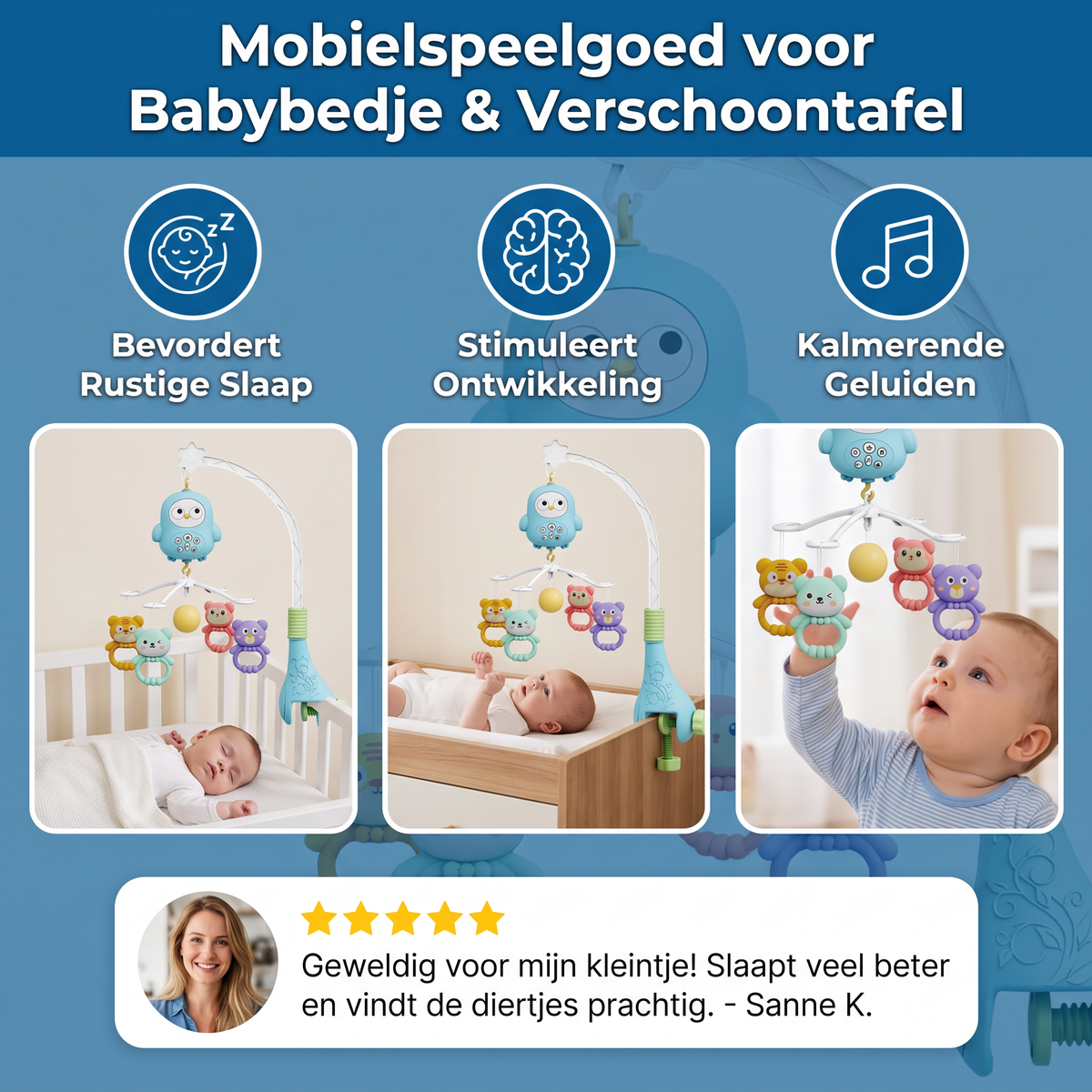Mobielspeelgoed voor Babybedje & Verschoontafel