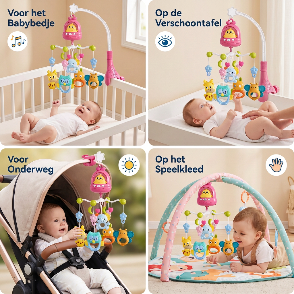 Mobielspeelgoed voor Babybedje & Verschoontafel