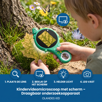 Kindervideomicroscoop met Scherm – Draagbaar Onderzoeksapparaat voor Kleine Ontdekkers