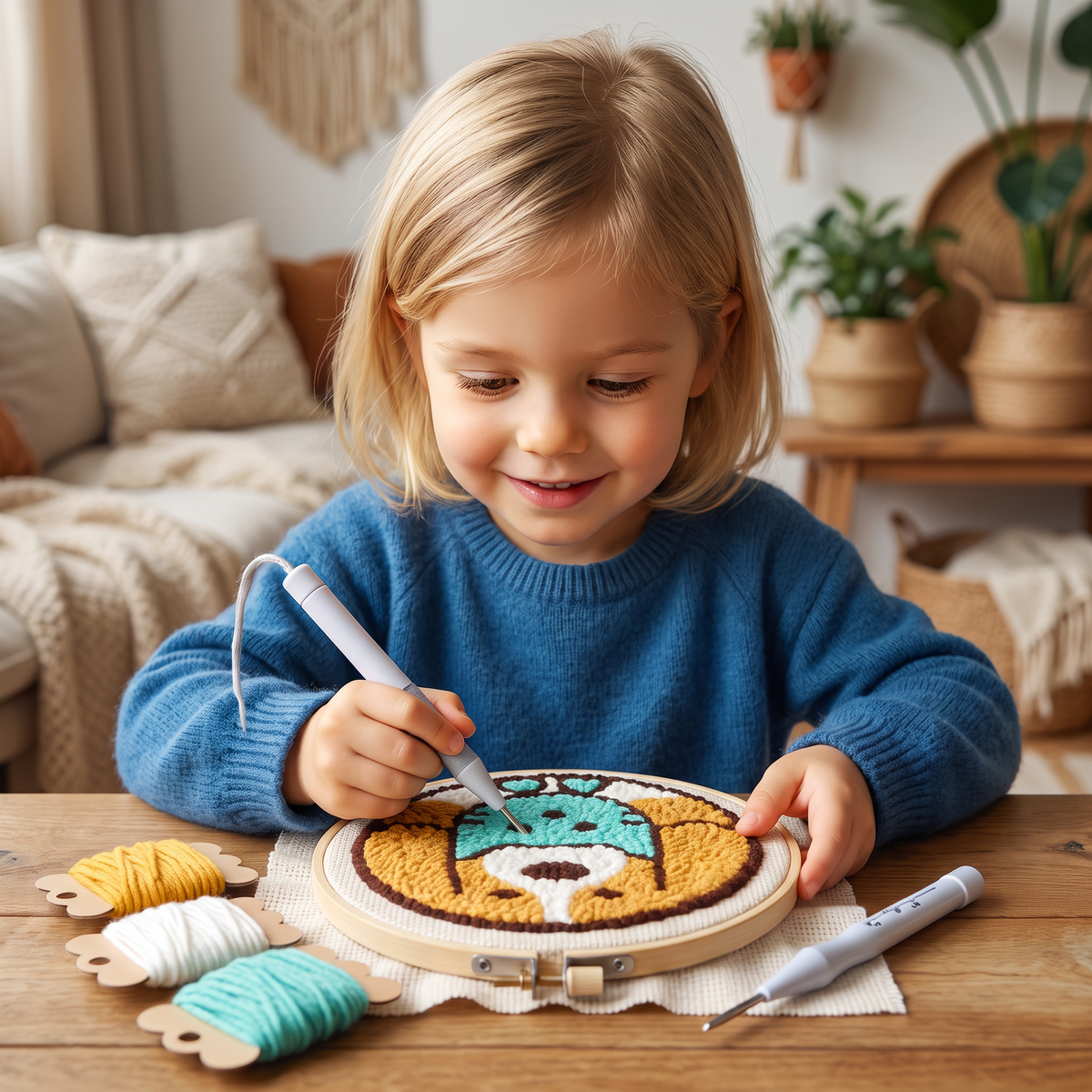 DIY Punch-Needle-Borduurset – Beginnersset met Mooie Motieven