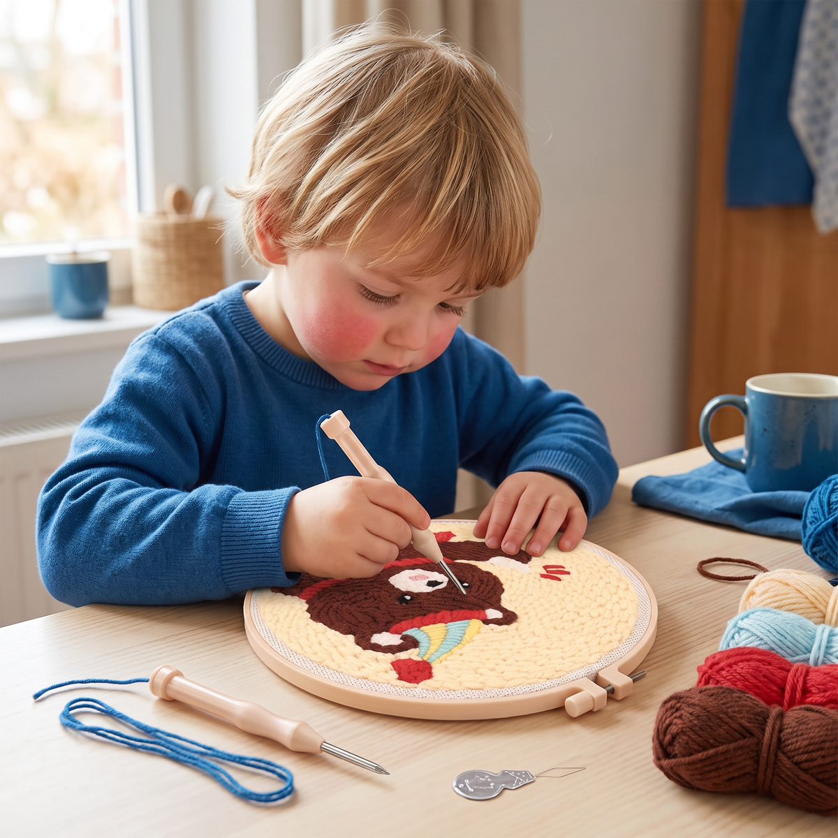 DIY Punch-Needle-Borduurset – Beginnersset met Mooie Motieven