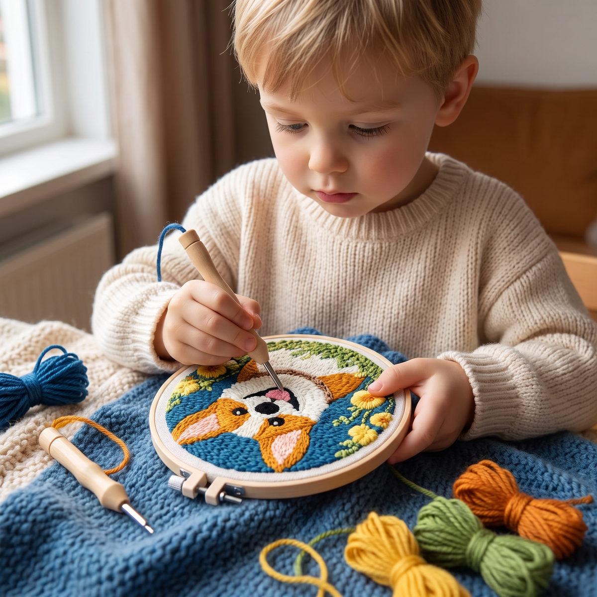 DIY Punch-Needle-Borduurset – Beginnersset met Mooie Motieven